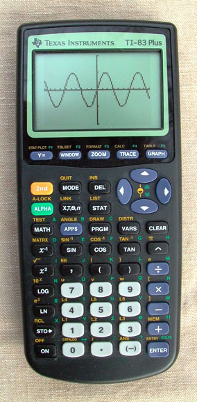 A TI-83+ graphing calculator.