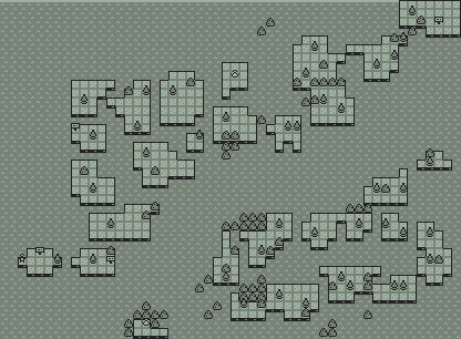 The first map of MExp. The map is a little wider than it is tall, and features several small and flat sandy islands on an ocean. The islands have rocks and trees on them.