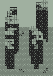 A medium-sized map with several tall, isolated pillars in the middle of an ocean. Curiously, logs and rafts float mid-air.